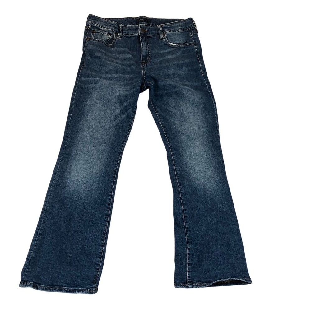 Aeropostale Womens Jeans Size 14S Mid Rise Bootcut Blue Denim Medium Wash Y2K